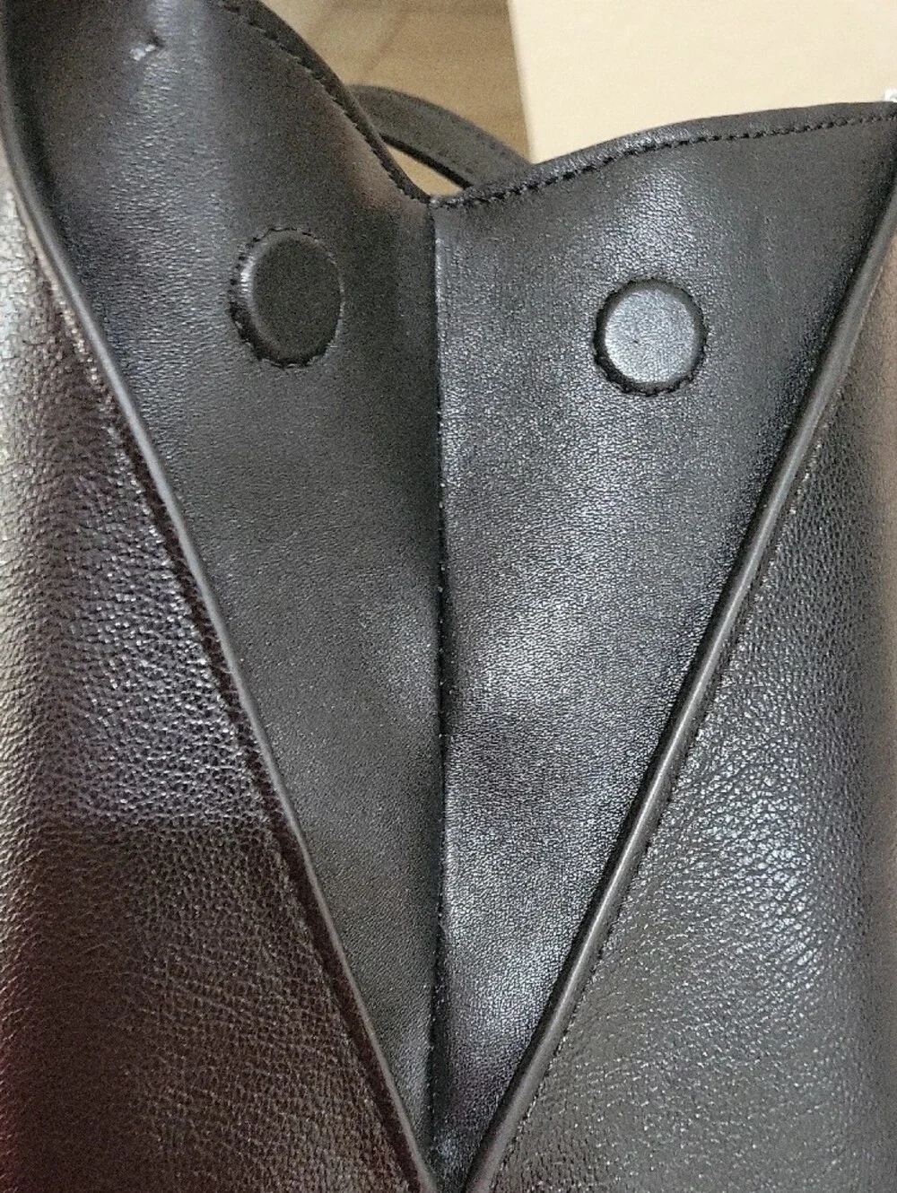 Calvin Klein Black Leather Structured Top-Handle Satchel
